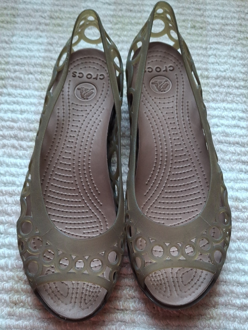 CROCS Light Brown Sandals Flats Size 10